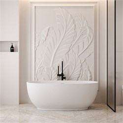 ABBER Ванна из искусственного камня Stein AS9641-1.4 белая матовая AS9641-1.4