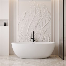 ABBER Ванна из искусственного камня Stein AS9624-1.5 белая матовая AS9624-1.5