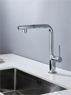 AQUAme AQM9903CR  Cucina Смеситель для кухни  с выдвижным L-образным изливом, с подключением к фильтру с питьевой водой, хром AQM9903CR