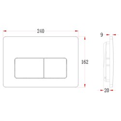VECONI Кнопка смыва FLUSH V5, FLV5-GM, 240х162х9, пластик, оружейная сталь матовая FLV5-GM