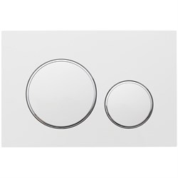 VECONI Кнопка смыва FLUSH V10, FLV10-WC, 240х162х7, пластик, белый матовый кайма - хром глянец FLV10-WC