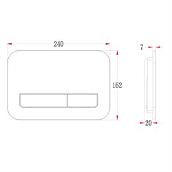 VECONI Кнопка смыва FLUSH V12, FLV12-CM, 240х162х7, пластик, хром матовый FLV12-CM