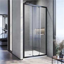 VECONI Душевая дверь раздвижная Vianno VN-28B, 1200x1950, Черный матовый, стекло прозрачное VN28B-120-01-C8