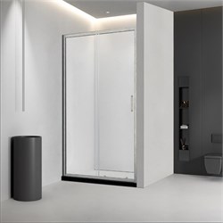 VECONI Душевая дверь раздвижная Vianno VN-46BC, 1000x1950, Никель брашинг стекло прозрачное VN46BC-100-01-C5