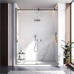 VECONI Душевая дверь раздвижная Vianno VN-75B, 1500x2000, черный матовый, стекло прозрачное VN75B-150-01-C4