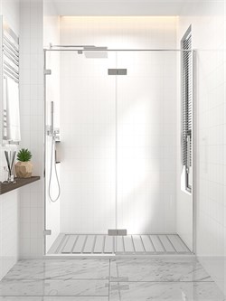 VECONI Душевая дверь распашная  Premium Alassio CH, 1300х2000, хром, стекло прозрачное осветленное AL-130-00-CH-C4