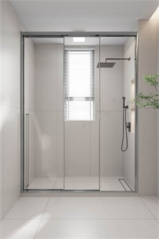 VECONI Душевая дверь раздвижная Premium Prato 300 CH-R, 1200х2000, хром, стекло прозрачное PR3/R-120-01-CH-C4