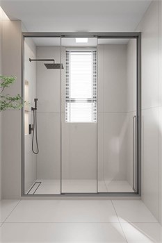 VECONI Душевая дверь раздвижная Premium Prato 300 GR-L, 1700х2000, графит брашированный, стекло прозрачное PR3/L-170-01-GR-C4