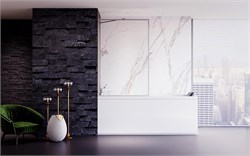 VECONI Шторка на ванну Palau PL-85, 600x1500, хром, стекло прозрачное PL85-60-01-C8