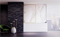 VECONI Шторка на ванну Palau PL-85G, 900x1500, брашированное золото, стекло прозрачное PL85G-90-01-C8