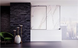 VECONI Шторка на ванну Palau PL-85GR, 500x1500, брашированный графит, стекло прозрачное PL85GR-50-01-C8