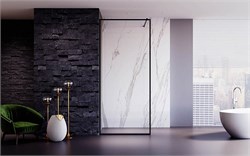 VECONI Душевая перегородка Korato KR-81B, 900x2000, черный матовый, стекло прозрачное KR81B-90-01-C8