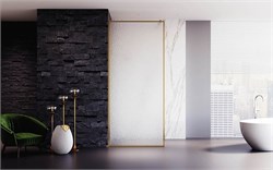 VECONI Душевая перегородка Korato KR-81RG, 900x2000, брашированное золото, стекло дождь KR81RG-90-06-C8