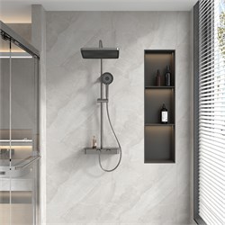 VECONI Душевая стойка FOSSA, графит брашинг FO-210-GR-C4