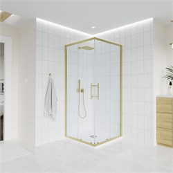 VECONI Душевой угол прямоугольный, двери раздвижные  Evo 300 G 1200х900x1950, золото брашинг, прозрачное стекло E3-G-12090-01-C9