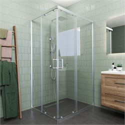 VECONI Душевой угол прямоугольный, двери раздвижные Rovigo RV-10, 1000x900x1950, хром, стекло прозрачное RV10-10090-01-C5