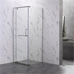 VECONI Душевой угол квадратный, двери распашные Rovigo RV-18, 1000x1000x2000, хром, стекло прозрачное RV18-100-01-C5