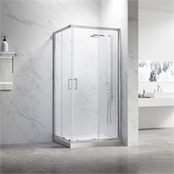 VECONI Душевой угол прямоугольный, двери раздвижные Rovigo RV-27CH, 1200х800х1900, хром, стекло прозрачное RV27CH-12080-01-C8