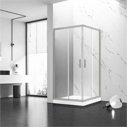 VECONI Душевой угол квадратный, двери раздвижные Rovigo RV-83, 1000х1000х1950, никель брашинг, прозрачное стекло RV83-100-01-C5