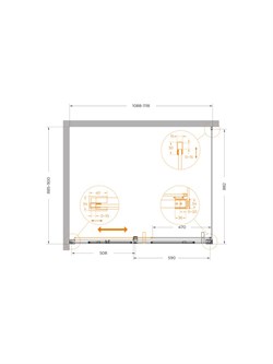 CEZARES Plane Душевой уголок прямоугольный двери раздвижные размер 110x90 см, профиль - оружейная сталь / стекло - прозрачное PLANE-AH-1-110/90-C-GM