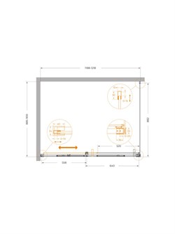 CEZARES Plane Душевой уголок прямоугольный двери раздвижные размер 120x90 см, профиль - брашированное золото / стекло - прозрачное PLANE-AH-1-120/90-C-BORO