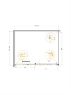 CEZARES Plane Душевой уголок прямоугольный двери раздвижные размер 130x100 см, профиль - брашированное золото / стекло - прозрачное PLANE-AH-1-130/100-C-BORO