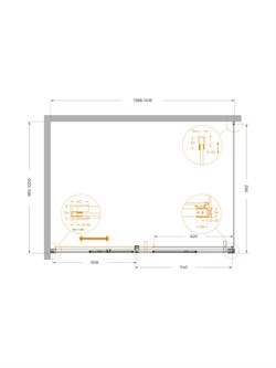 CEZARES Plane Душевой уголок прямоугольный двери раздвижные размер 140x100 см, профиль - хром / стекло - прозрачное PLANE-AH-1-140/100-C-CR