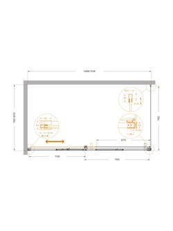 CEZARES Plane Душевой уголок прямоугольный двери раздвижные размер 150x80 см, профиль - оружейная сталь / стекло - прозрачное PLANE-AH-1-150/80-C-GM