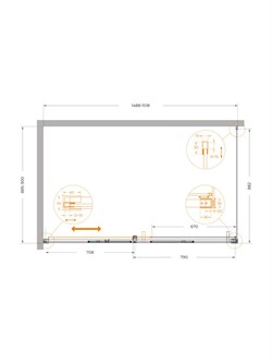 CEZARES Plane Душевой уголок прямоугольный двери раздвижные размер 150x90 см, профиль - брашированное золото / стекло - прозрачное PLANE-AH-1-150/90-C-BORO