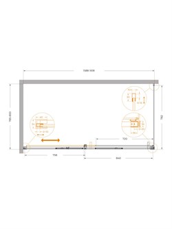CEZARES Plane Душевой уголок прямоугольный двери раздвижные размер 160x80 см, профиль - хром / стекло - прозрачное PLANE-AH-1-160/80-C-CR