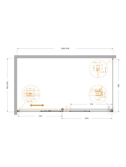 CEZARES Plane Душевой уголок прямоугольный двери раздвижные размер 160x90 см, профиль - сатин / стекло - прозрачное PLANE-AH-1-160/90-C-IN
