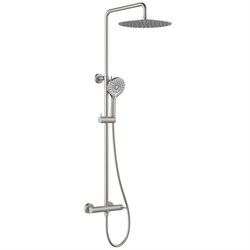 LEMARK Смеситель Beluga LMF-8025B-BN для душа с регулируемой высотой штанги и лейкой верхнего душа «Тропический дождь», никель LMF-8025B-BN