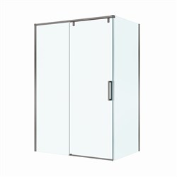 BELBAGNO Soft Close-1 Душевой уголок прямоугольный размер 130x80 см профиль - оружейная сталь / стекло - прозрачное, двери раздвижные SOFT_CLOSE-1-AH-1-130/80-C-GM