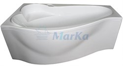 1MARKA Gracia Ванна асимметричная, с рамой и панелью, белая, 170x100, левая - фото 39727