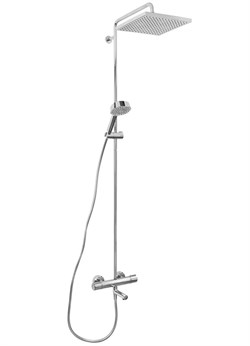 E26238-CP ATOM Колонна для ванны и душа
с термостатом, поворотным
изливом, геометричным верхним
и ручным душем, хром E26238-CP
