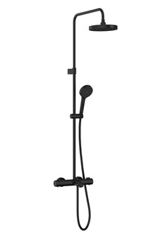 VITRA Душевая система Base Round A4730336EXP с термостатическим смесителем и ручным душем матовая черная латунь A4730336EXP