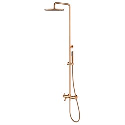 LEMARK Смеситель Зенит LMF-1626S-BRRGN для ванны и душа с регулируемой высотой штанги, монолитным изливом и верхней душевой лейкой «Тропический дождь» LMF-1626S-BRRGN