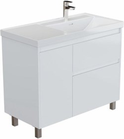 AQUANET Тумба с раковиной Nova Lite 2.0 90 R напольная цв. белый глянец AQUANET-365929