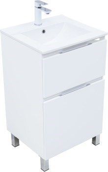 AQUANET Тумба с раковиной Алвита new 50 (Flash) напольная 2 ящ. цв. белый матовый AQUANET-345683