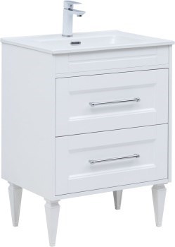 AQUANET Тумба с раковиной Бостон new 60 (Flat) цв.белый сатин AQUANET-345364