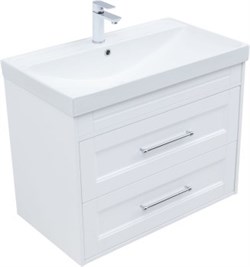 AQUANET Тумба с раковиной Бостон new 80 (Flash) цв.белый сатин AQUANET-345370