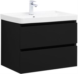 AQUANET Тумба с раковиной Вега 2.0 70 2 ящ. цв.черный (раковина Ирис) AQUANET-344746