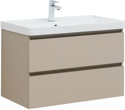 AQUANET Тумба с раковиной Вега 2.0 80 2 ящ. цв.бежевый (раковина Ирис) AQUANET-344754