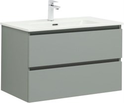 AQUANET Тумба с раковиной Вега 2.0 80 2 ящ. цв.мисти грин (раковина Flat) AQUANET-344769
