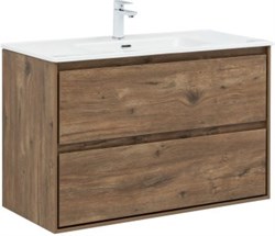 AQUANET Тумба с раковиной Милан (Flash) 100 цв. дуб рустикальный AQUANET-340331