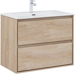 AQUANET Тумба с раковиной Милан (Flash) 80 цв. дуб светлый AQUANET-340338