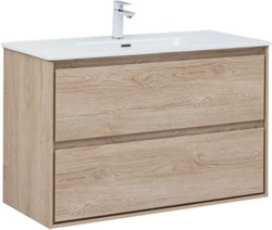 AQUANET Тумба с раковиной Милан 100 цв. дуб светлый AQUANET-340170