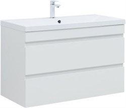 AQUANET Тумба с раковиной Нота new 100 цв.белый глянец AQUANET-335873