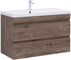 AQUANET Тумба с раковиной Нота new 100 цв.дуб веллингтон табак AQUANET-335878