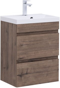 AQUANET Тумба с раковиной Нота new 50 цв.дуб веллингтон табак AQUANET-335874
